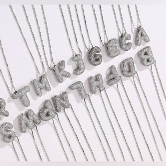 Silver Initial Pendant Necklaces (5103) - Picture 4 of 5